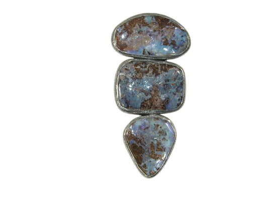 34158 Boulder Opal Sterling Silver Pin and Pendant