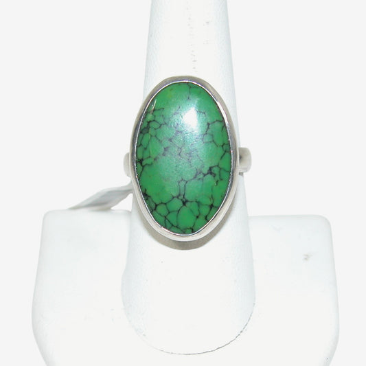 34173 Copper Green Turquoise Sterling Silver Ring
