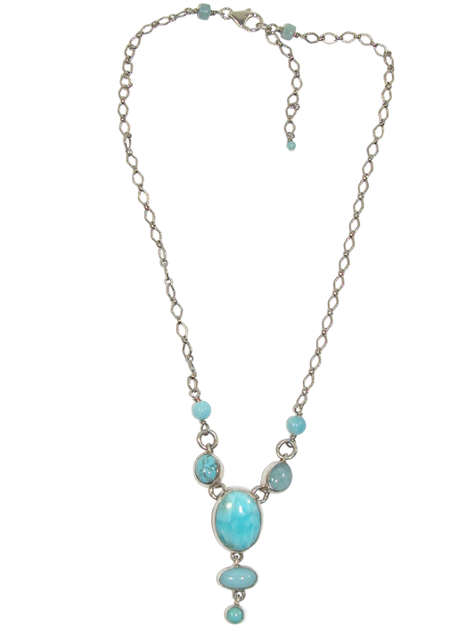 34198 Larimar Sterling Silver Y Necklace