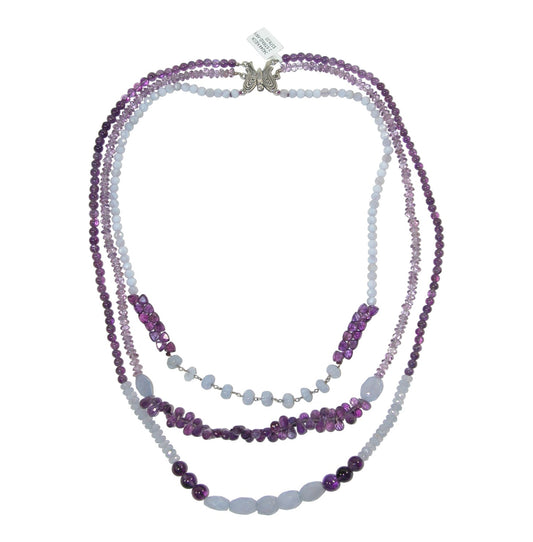 34244 Amethyst Sterling Silver Necklace