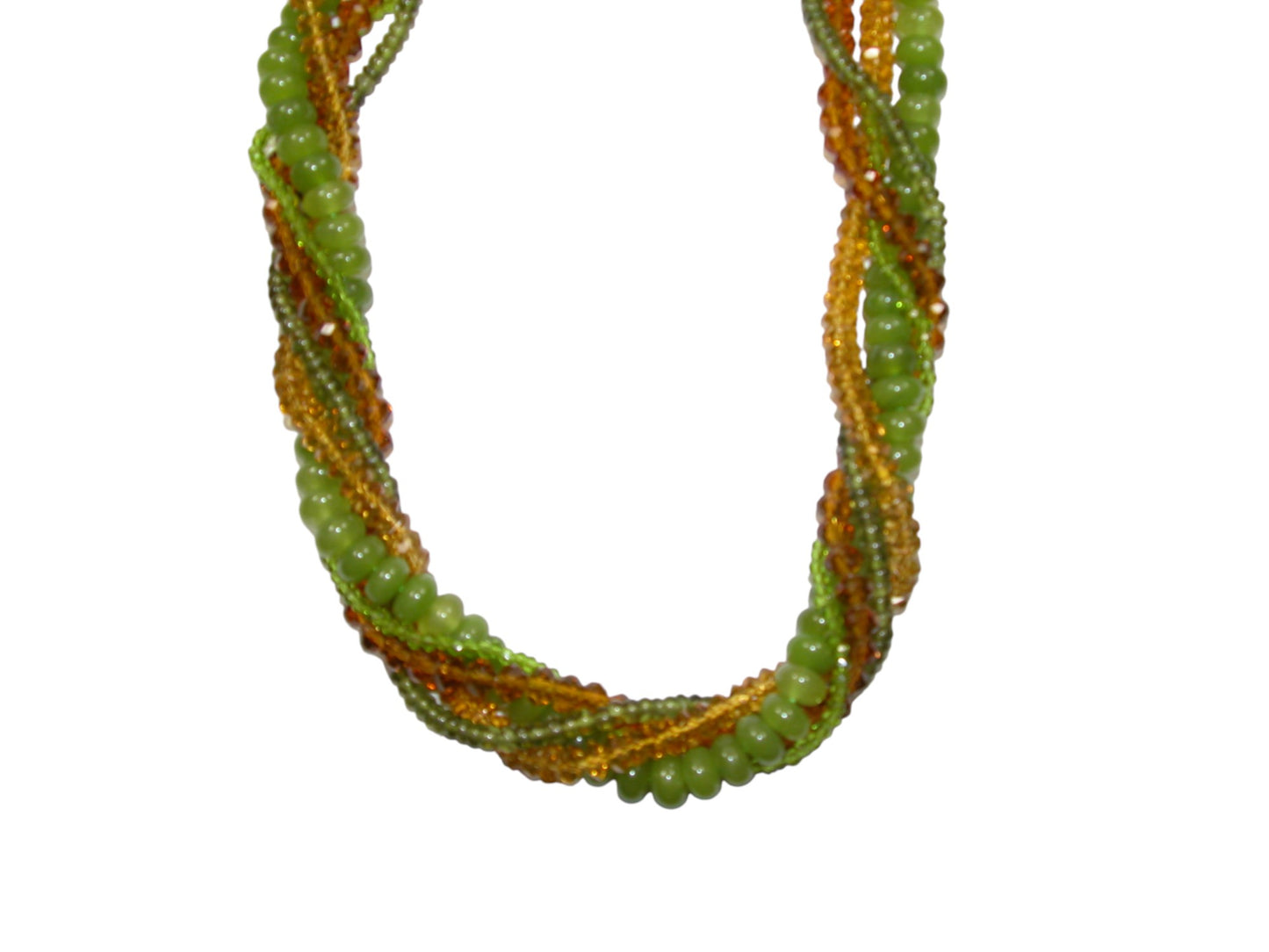 34252 Jade, Vesuvianite Multi Strand Sterling Silver Necklace