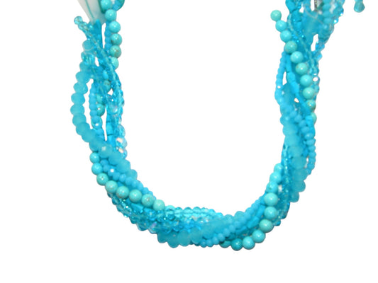 34255 Turquoise Multi Strand Sterling Silver Necklace