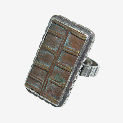 34316 African Gold Weight Sterling Silver Ring