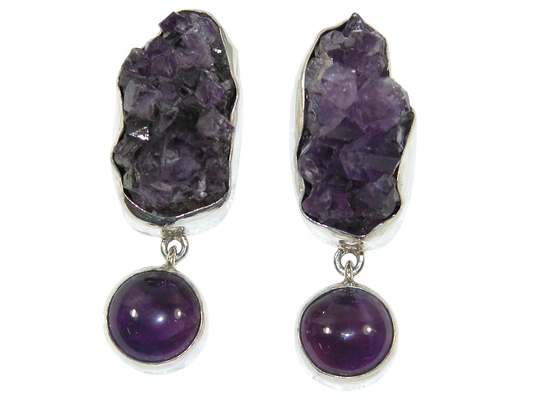 34377 Amethyst Sterling Silver Earring POST