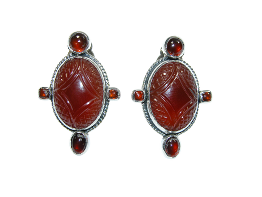 34383 Carved Carnelian Earrings