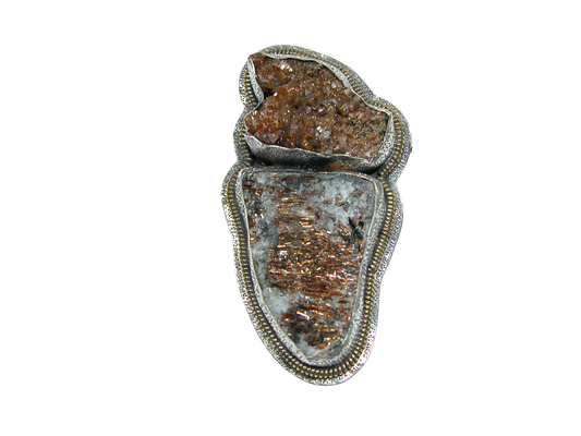 34408 Vanadinite, Natural Mineral Pin Pendant