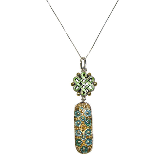 34414A Hand Enameling Flower Necklace