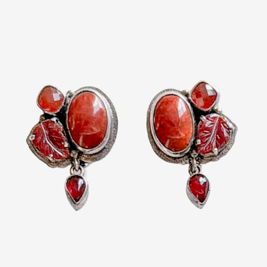 34426 Carnelian Cluster Earrings