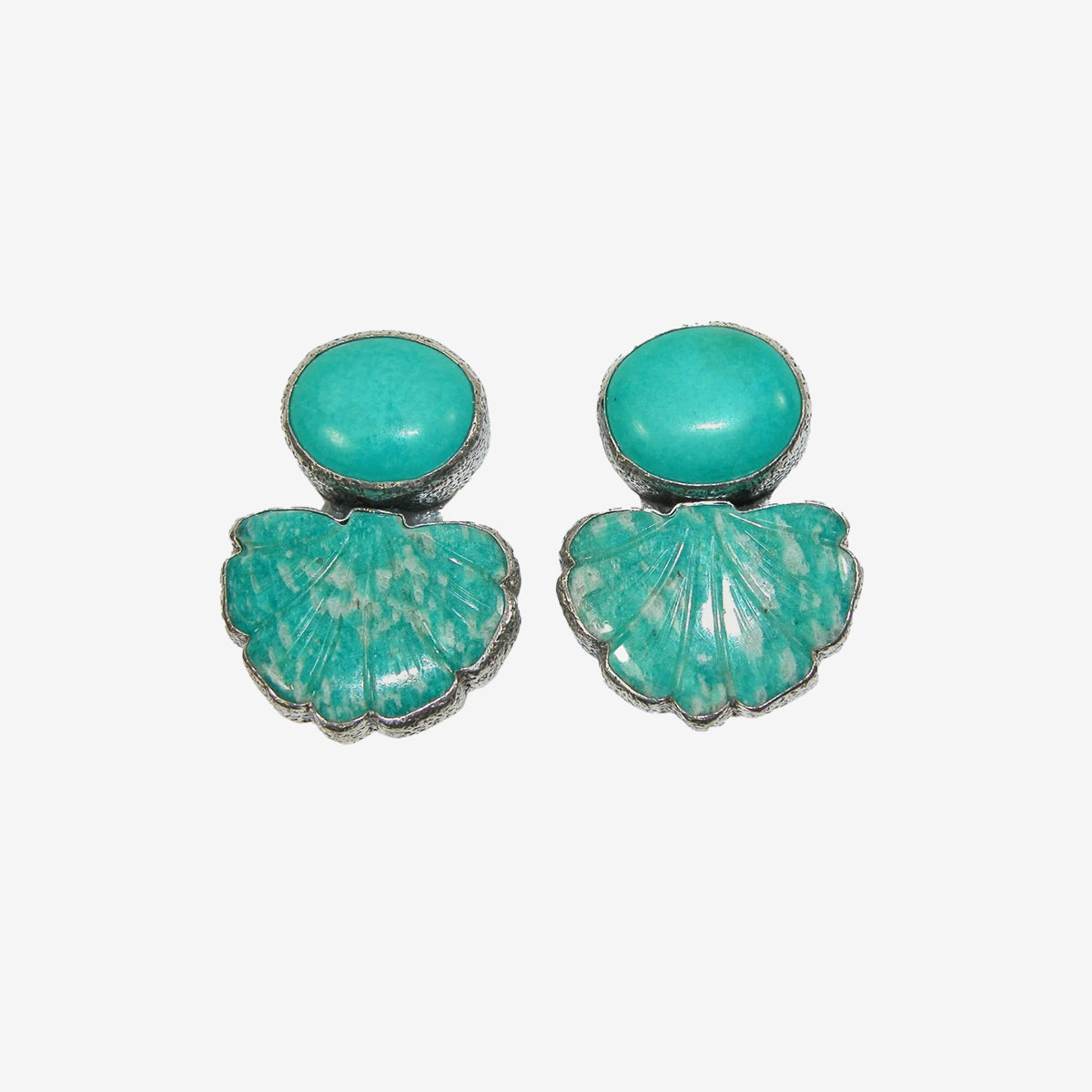 34459 Turquoise Amazonite Sterling Silver Earrings