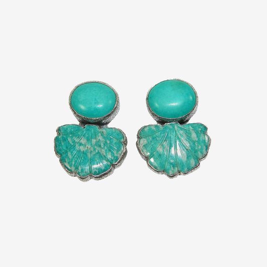 34459 Turquoise Amazonite Sterling Silver Earrings