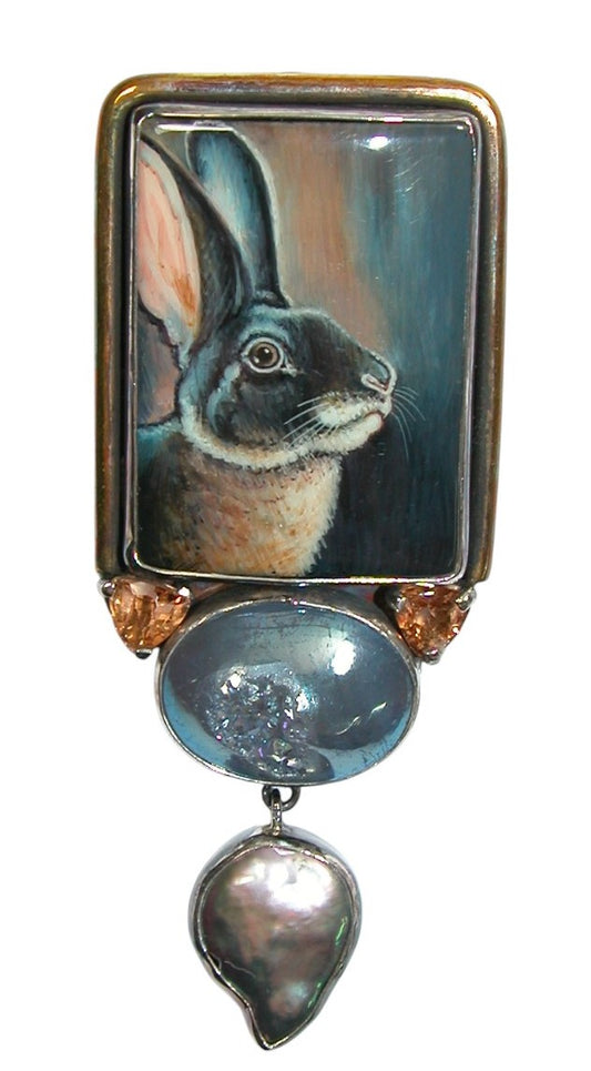 34496 Painted Bunny Pin