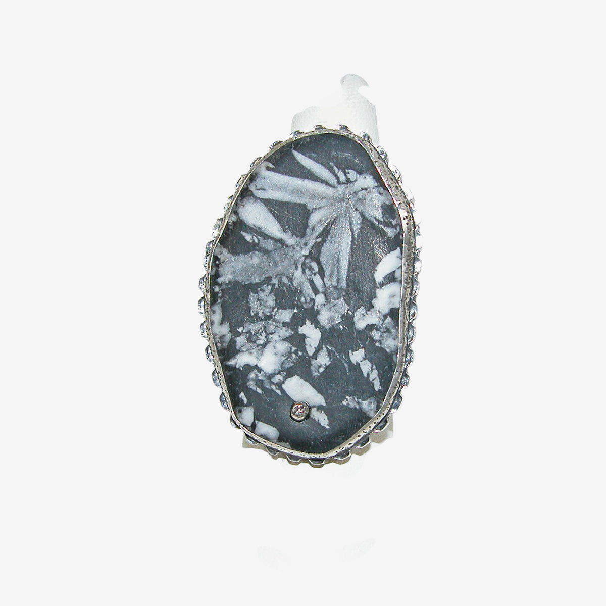 34529A Chrysanthemum Stone Sterling Silver Ring