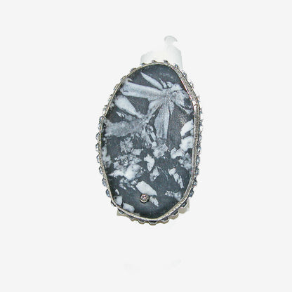 34529A Chrysanthemum Stone Sterling Silver Ring