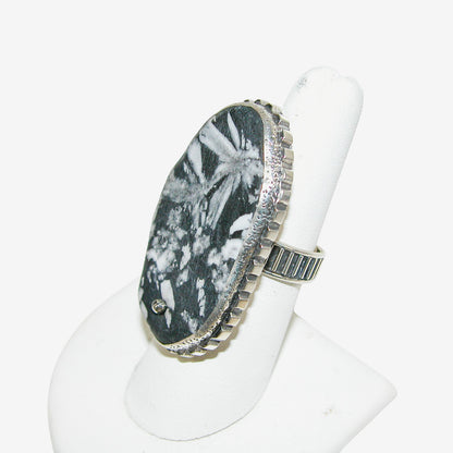 34529A Chrysanthemum Stone Sterling Silver Ring