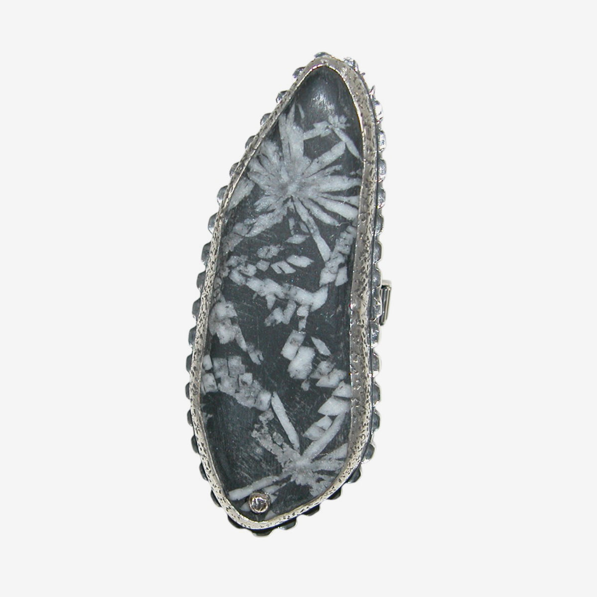 34529B Chrysanthemum Stone Sterling Silver Ring