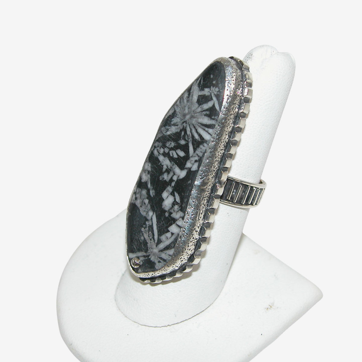 34529B Chrysanthemum Stone Sterling Silver Ring