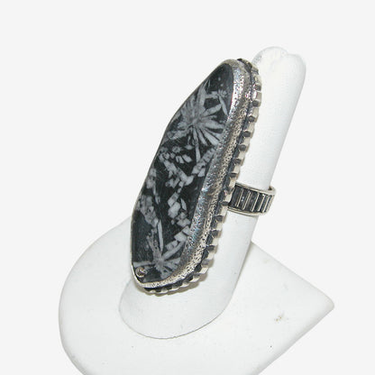 34529B Chrysanthemum Stone Sterling Silver Ring