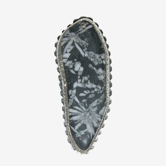 34529B Chrysanthemum Stone Sterling Silver Ring