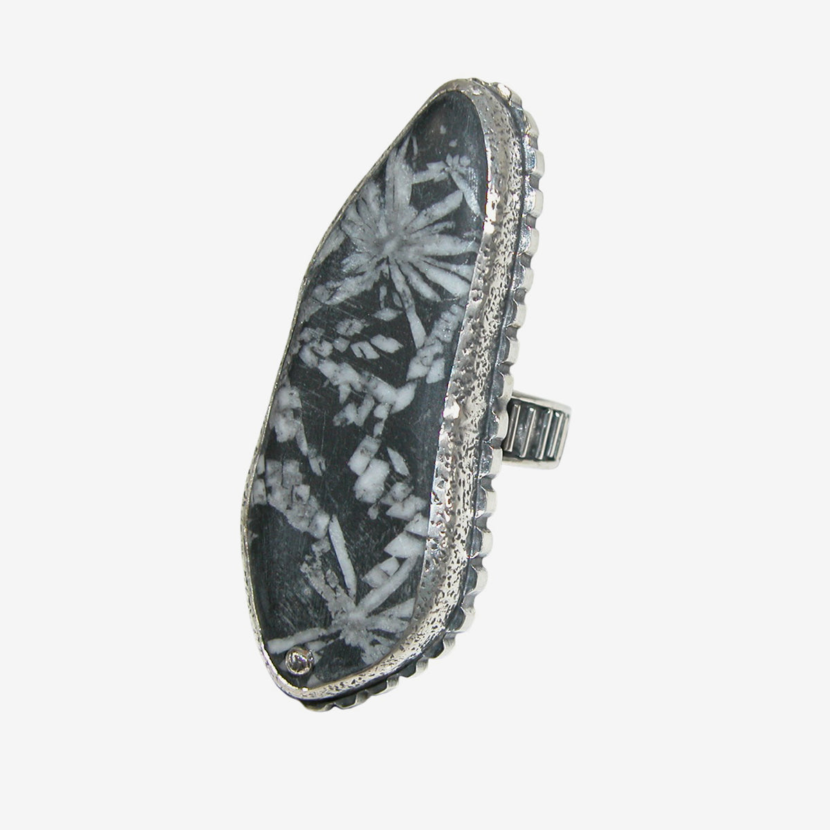 34529B Chrysanthemum Stone Sterling Silver Ring