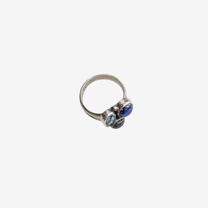 37005 Lapis, Labradorite, Blue Topaz Ring