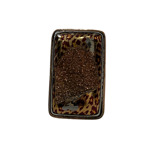 5322 Animal Print Drusy Ring