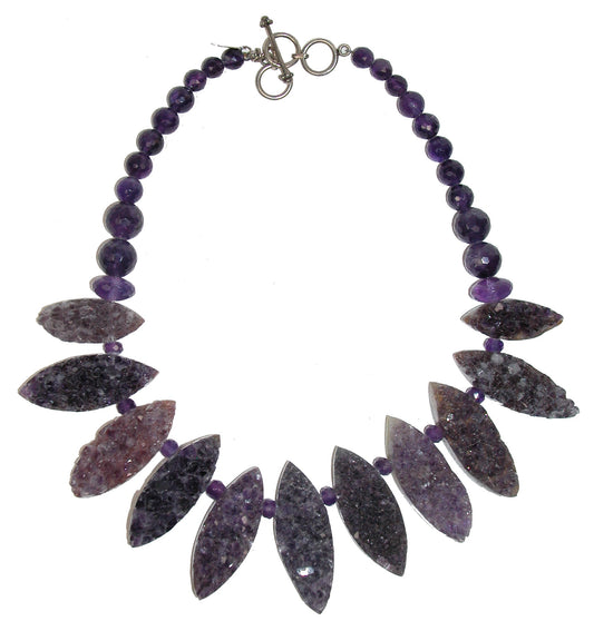 Amethyst Sterling Silver Toggle Clasp Necklace