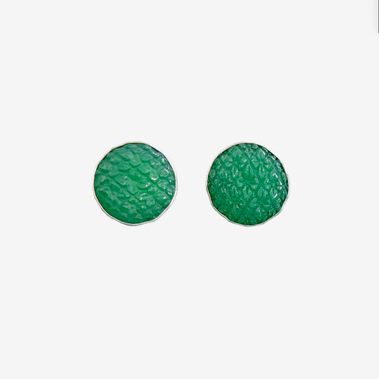 39558 Hand-Carved Emerald Earrings