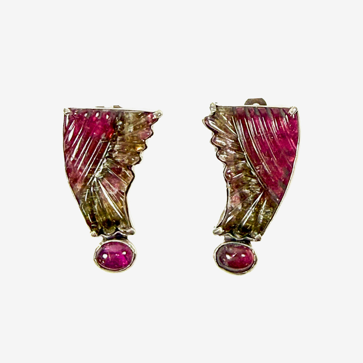 39575 Hand-Carved Tourmaline Earrings