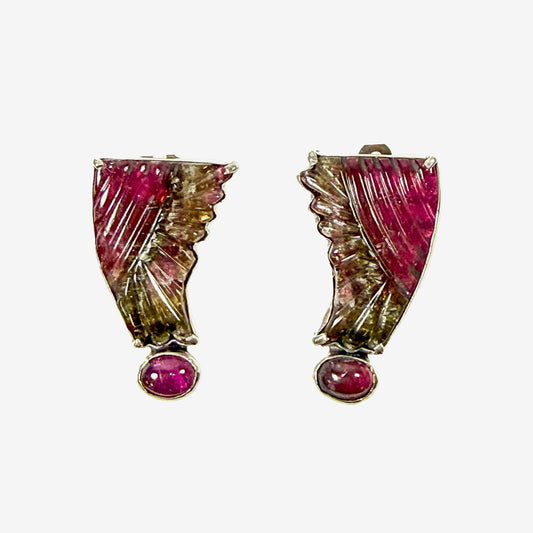 39575 Hand-Carved Tourmaline Earrings