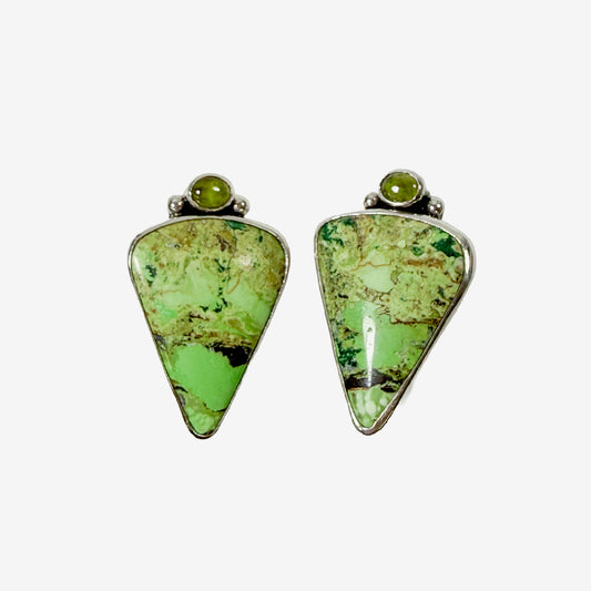 39576 Gaspeite, Peridot Earrings