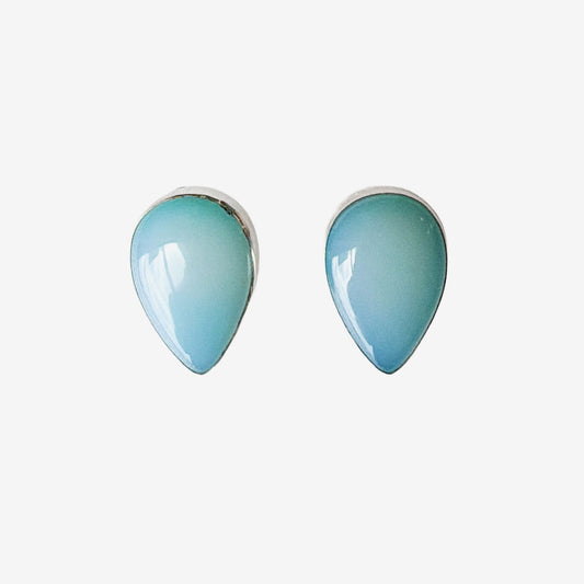 39581 Chalcedony Teardrop Sterling Silver Earrings