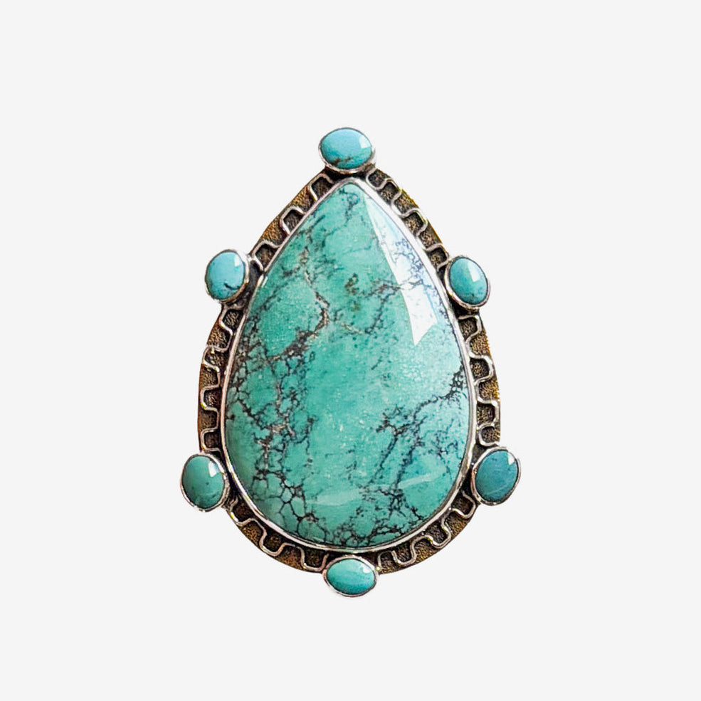 39647 Turquoise Teardrop Pin / Pendant