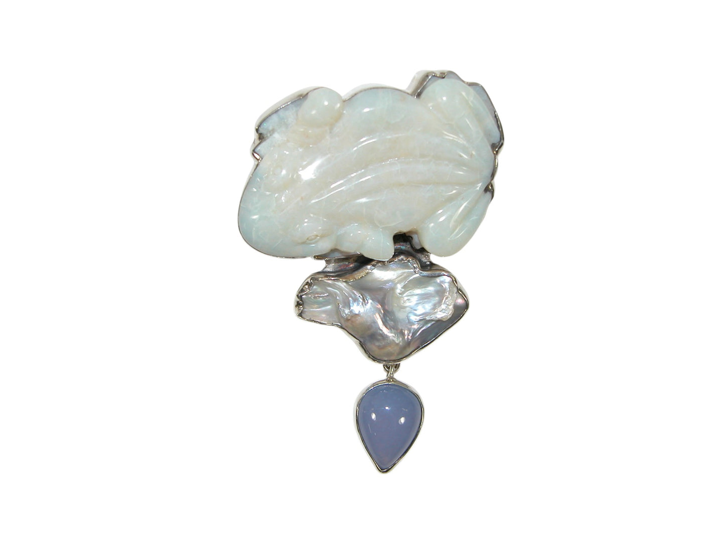 40011 Freshwater Pearl Frog Pin and Pendant