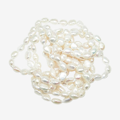 40020 Freshwater Pearl White Knotted Necklace