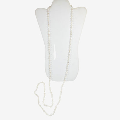 40020 Freshwater Pearl White Knotted Necklace