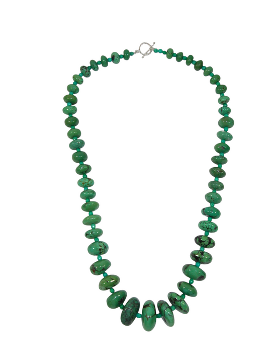 40042 Turquoise Graduated Necklace Sterling Silver Toggle