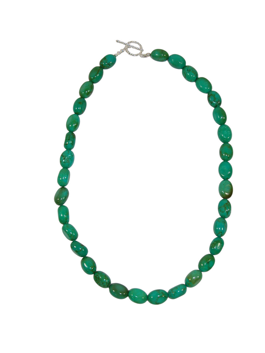 40047 Turquoise Short Toggle Sterling Silver Necklace