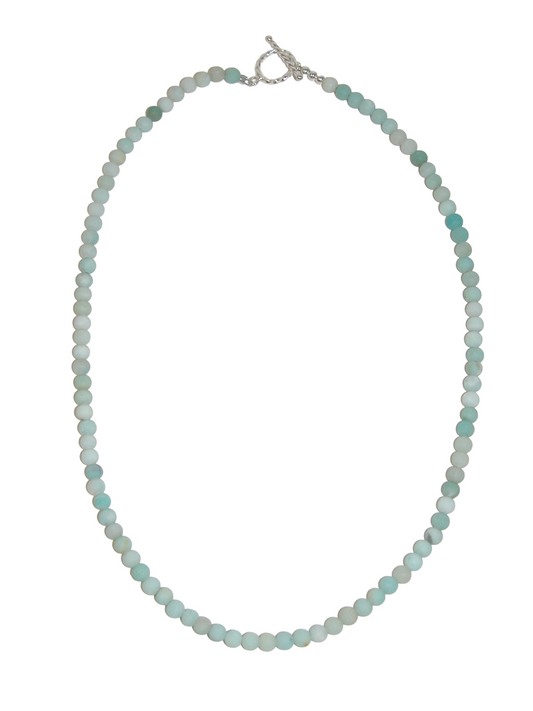 40049A Frosted Amazonite Sterling Silver Necklace