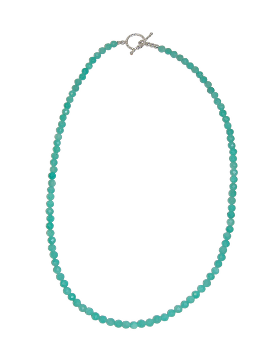 40049 Faceted Amazonite Sterling Silver Necklace