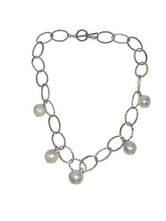 40055 Freshwater Pearl Sterling Silver Chain Necklace