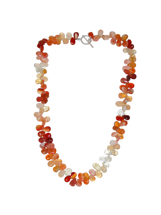 40057 Faceted Rose Quartz Sterling Silver Necklace