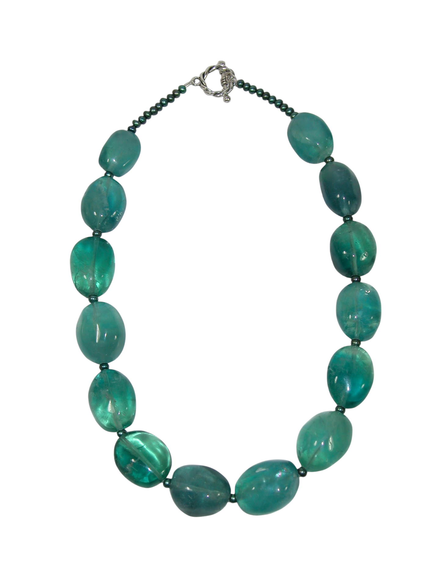 40068B Flourite Large Bead Necklace