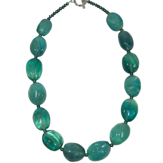 40068B Flourite Large Bead Necklace