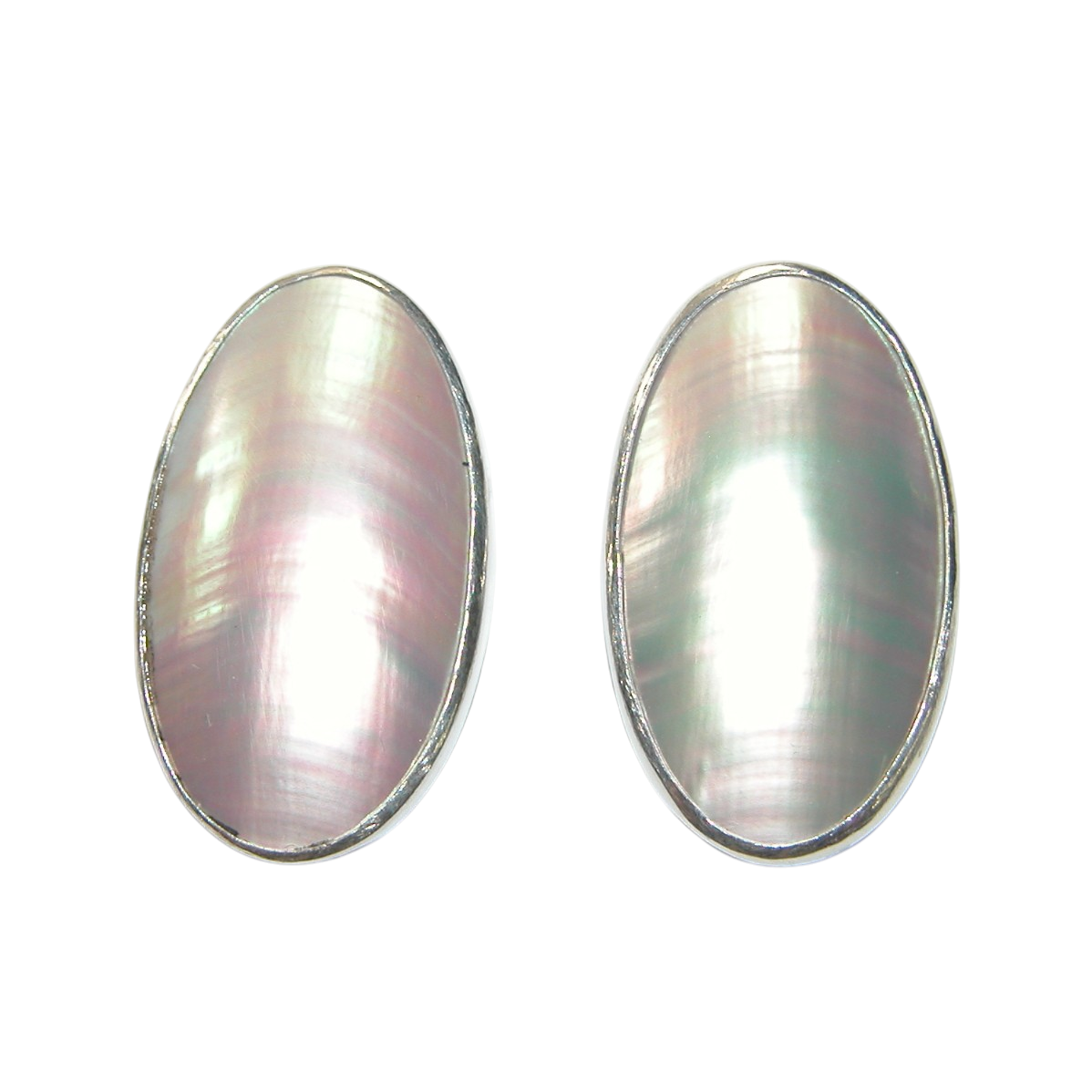 40111 Mabe Pearl Oval Sterling Silver Earring