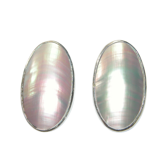 40111 Mabe Pearl Oval Sterling Silver Earring