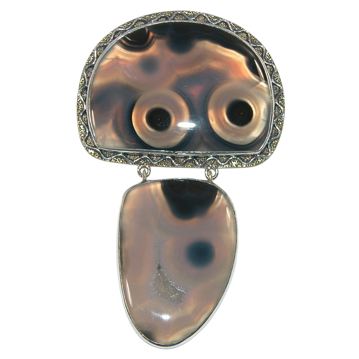 40134 Montanna Agate Sterling Silver One of a Kind Pin and Pendant