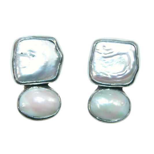 40156 Freshwater Pearl Sterling Silver Earring