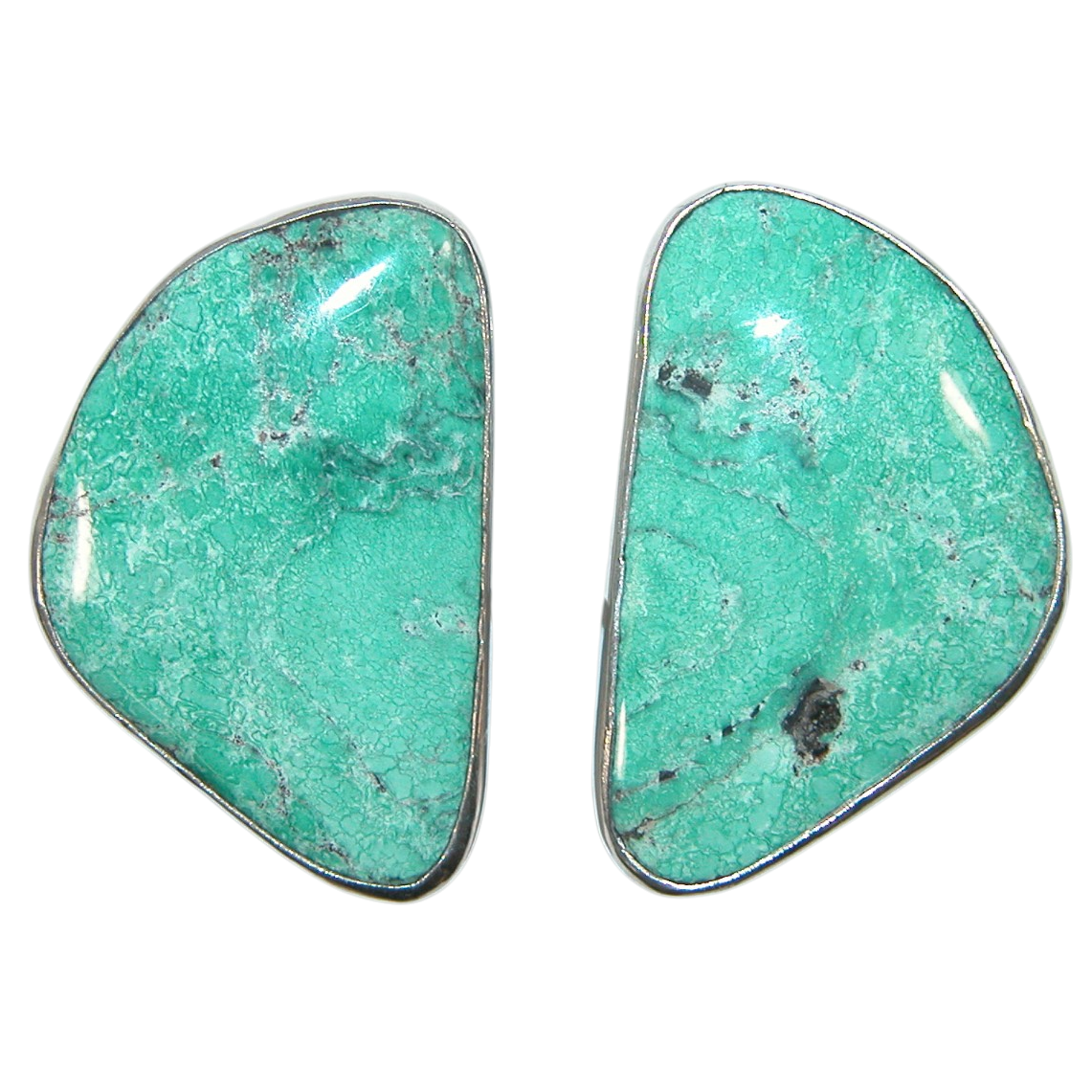 40174A Natural Turquoise Sterling Silver Earring