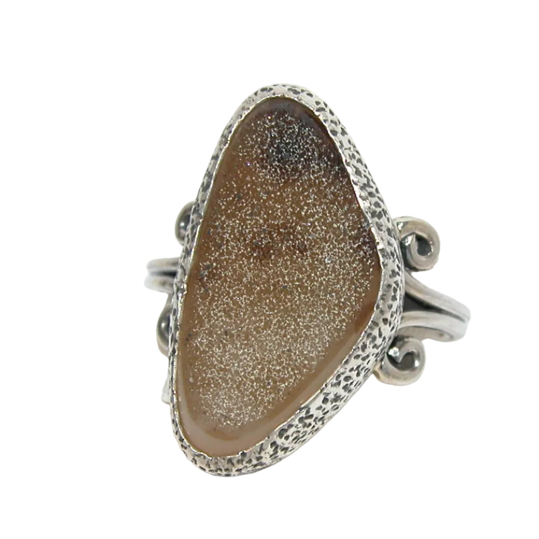 40235 Brazilian Drusy Agate Adjustable Ring
