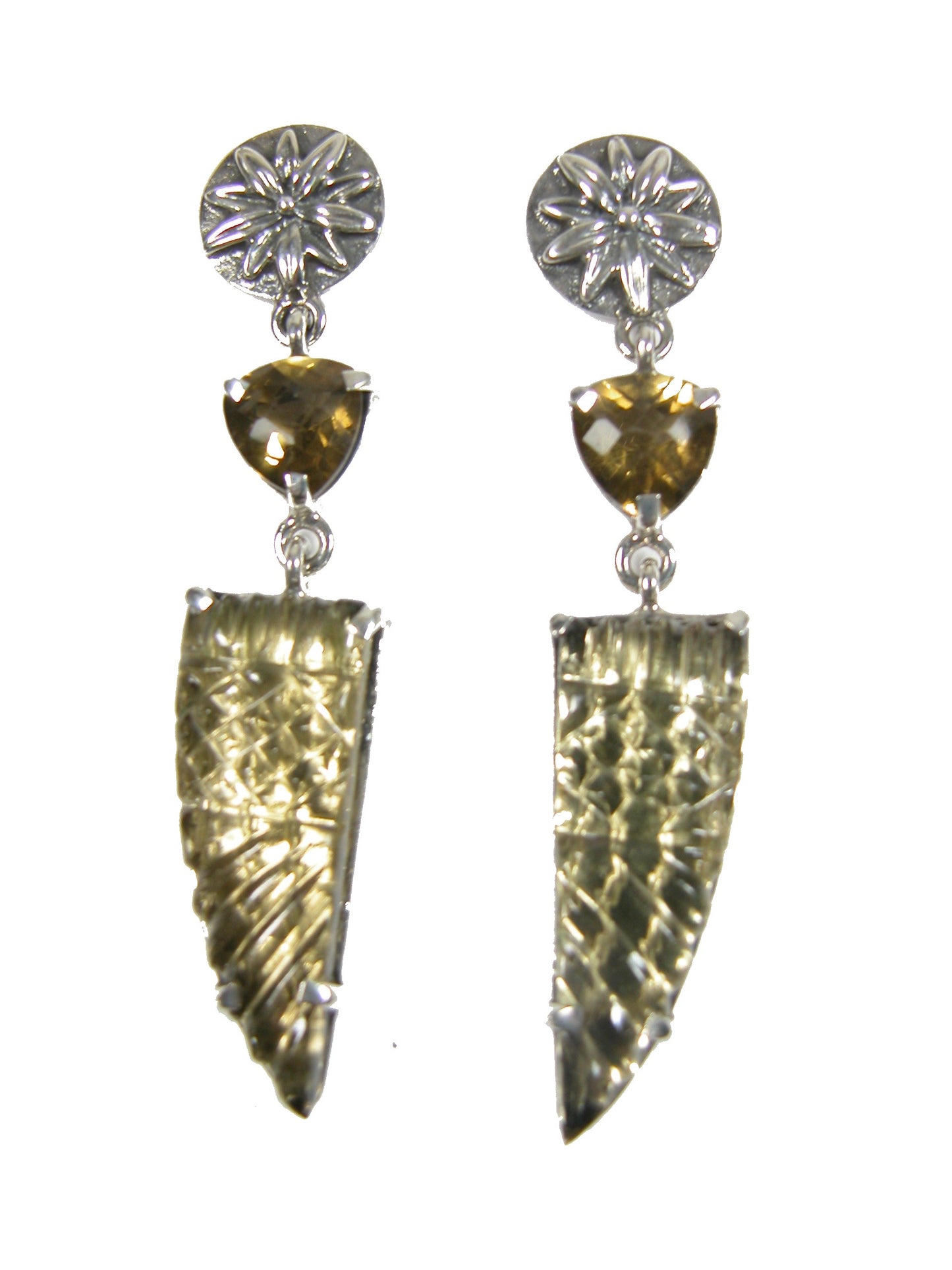 18891A Whiskey Quartz Sterling Silver Earrings